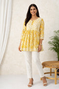 Karigiri Chikankari Flared Frock Style Short Kurti Women_KF0085