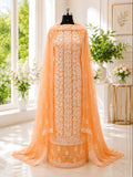 Karigiri Soft Peach Hand Embroidered Georgette 3-Piece Suit_AFG010