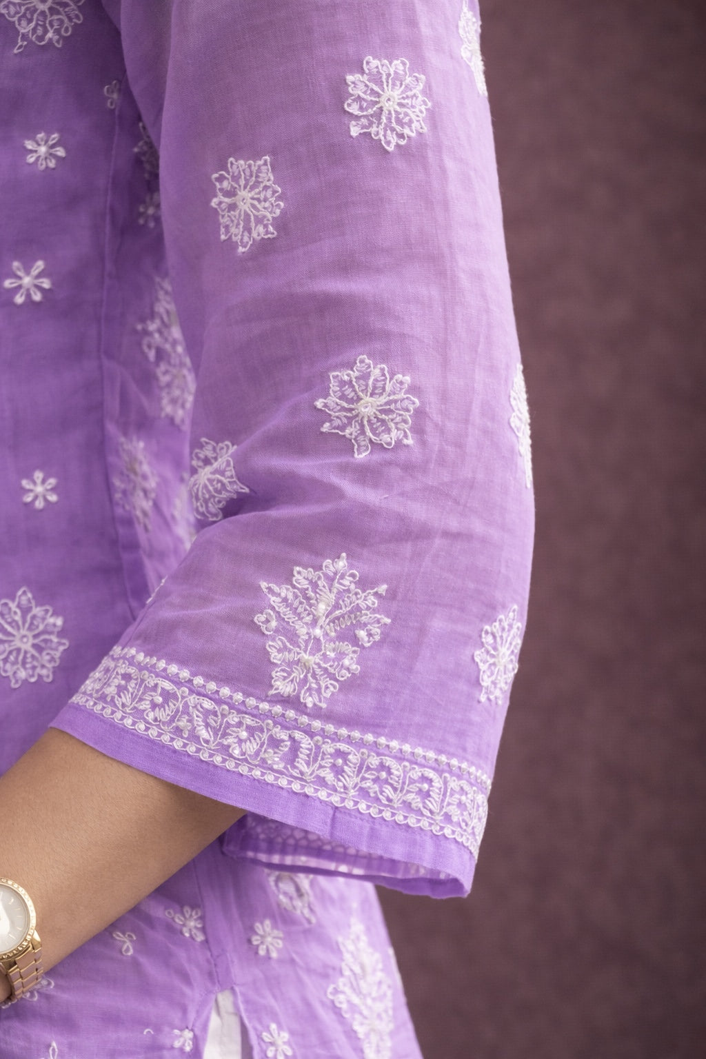 Karigiri Lavender Chikankari Georgette Kurti for Women_KF0110