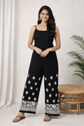 Karigiri Black Chikankari Cotton Palazzo for Women_KF0010