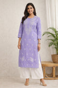Karigiri Lavender Chikankari Cotton Kurti_KF0111