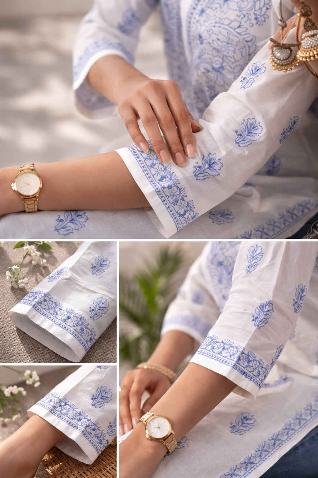Karigiri White Chikankari Cotton Kurti Women_KF0157