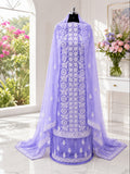 Karigiri Lavender Hand Embroidered Georgette Chikankari Set_AFG030